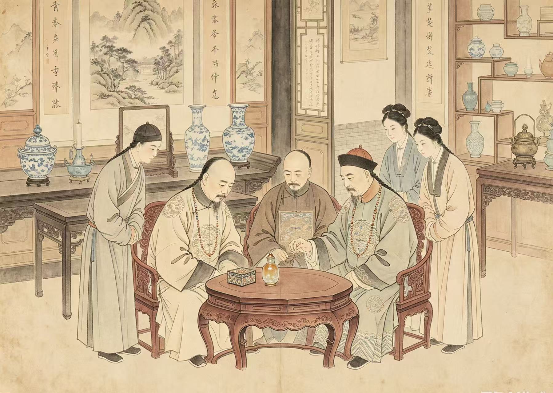 Jiaqing period inner painting room illustration